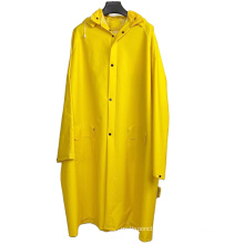 100% waterproof PVC Polyester fabric fashion men and women durable raincoat with detachable hood